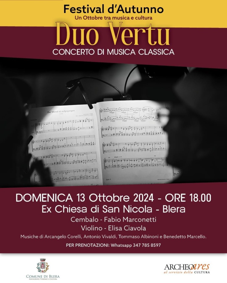 FESTIVAL D'AUTUNNO - Duo Vertu, concerto di musica classica